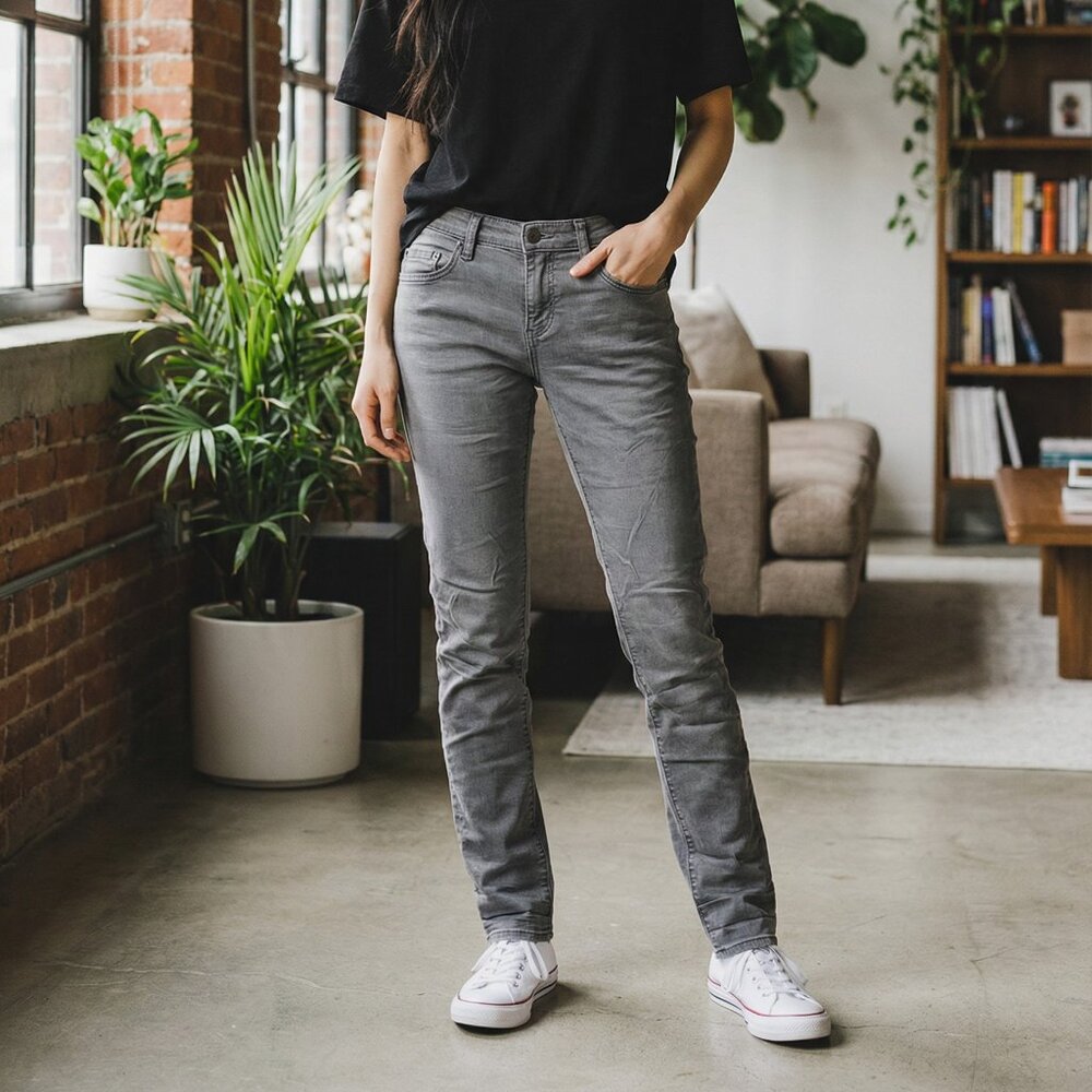 Refuge Women's Skinny Stretch High Waist Denim Jeans Size 2 Gray